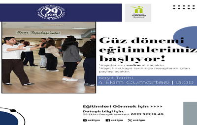 GENÇLİK MERKEZİ'NDE GÜZ DÖNEMİ KAYITLARI BAŞLIYOR